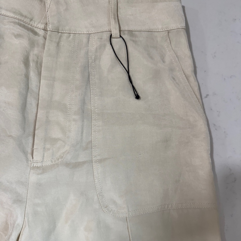 Zara 100% Lyocell Cream Wide-Leg Pants - Picture 7 of 13